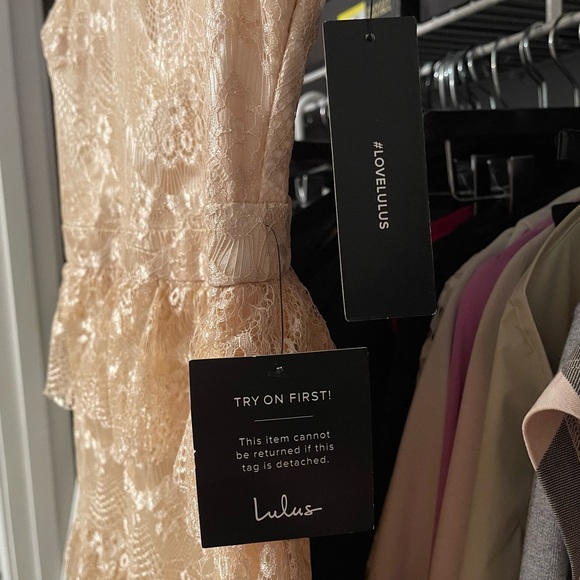 NWT Romantic Daydreamer Champagne Lace Tiered Maxi Dress - Picture 7 of 14